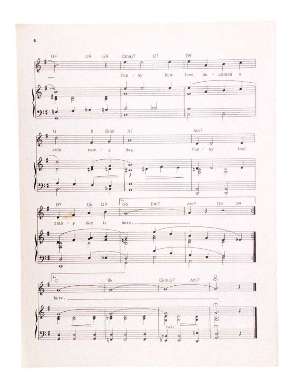 Vintage Here's That Rainy Day Sheet Music Jimmy Van Heusen 1953 Carnival Flander - Picture 2 of 6
